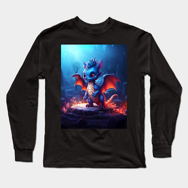 Dragona - Future Fire Dragon King Long Sleeve T-Shirt by MyMagicalPlace